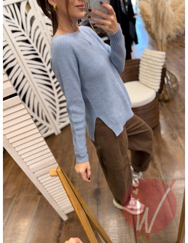 Maglia Spacchi Gwen Azzurro