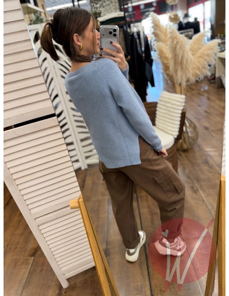 Maglia Spacchi Gwen Azzurro