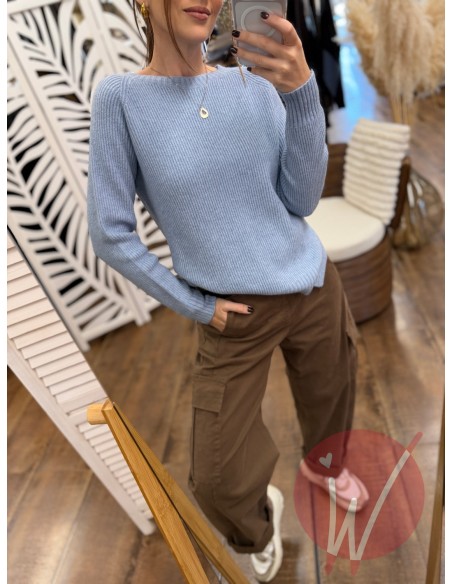 Maglia Spacchi Gwen Azzurro