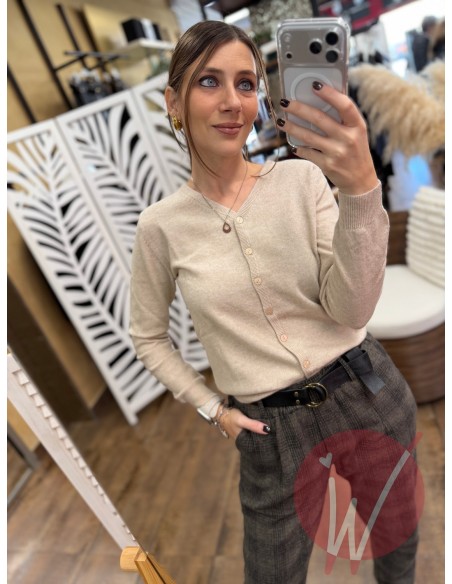 Cardigan Slim Mary Beige