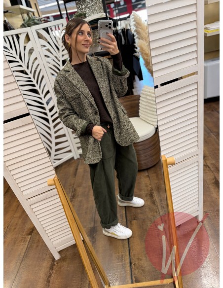 Blazer Over Spinato Verde Militare