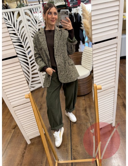 Blazer Over Spinato Verde Militare