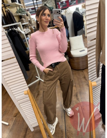 Maglia Buchi Heather Rosa