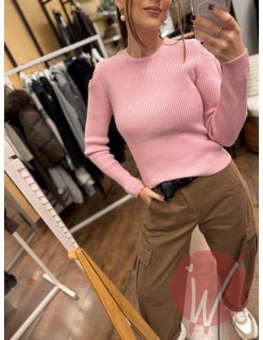 Maglia Buchi Heather Rosa