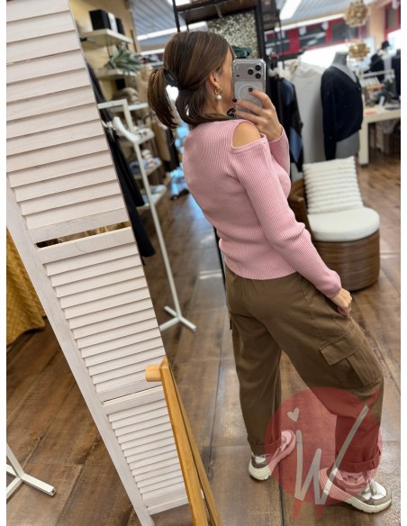 Maglia Buchi Heather Rosa