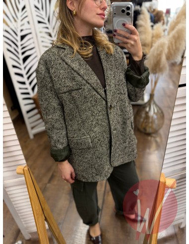 Blazer Over Spinato Verde Militare