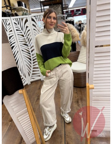 Maglia Tricolore Ophelia Verde Oliva