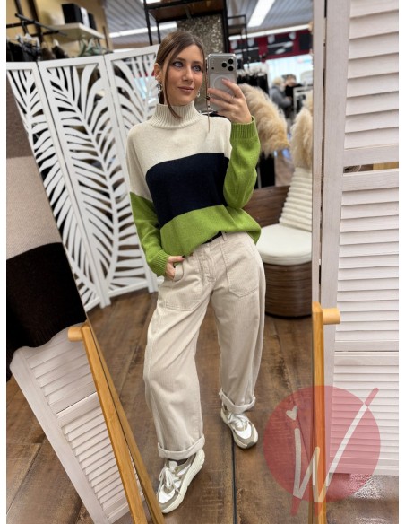 Maglia Tricolore Ophelia Verde Oliva