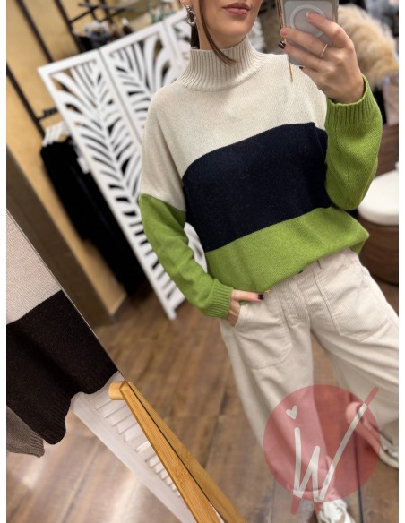 Maglia Tricolore Ophelia Verde Oliva