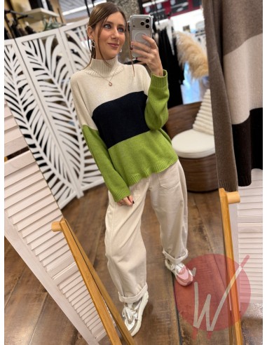 Maglia Tricolore Ophelia Verde Oliva