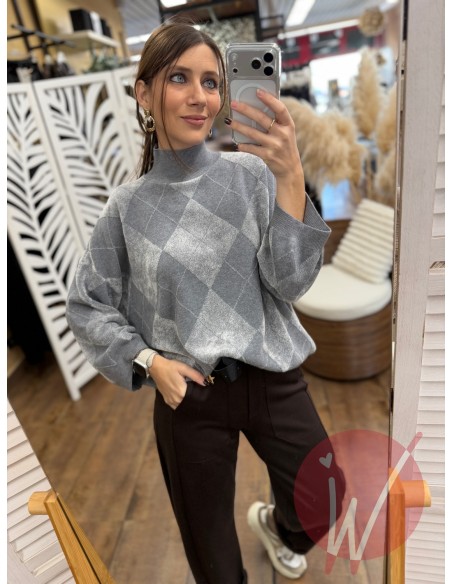 Maglia Rombi Emily Grigio