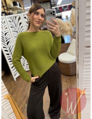 Maglia Spacchi Alma Verde Oliva