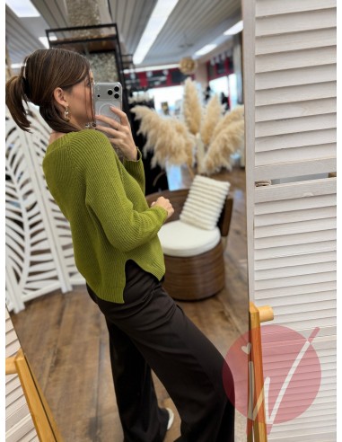 Maglia Spacchi Alma Verde Oliva