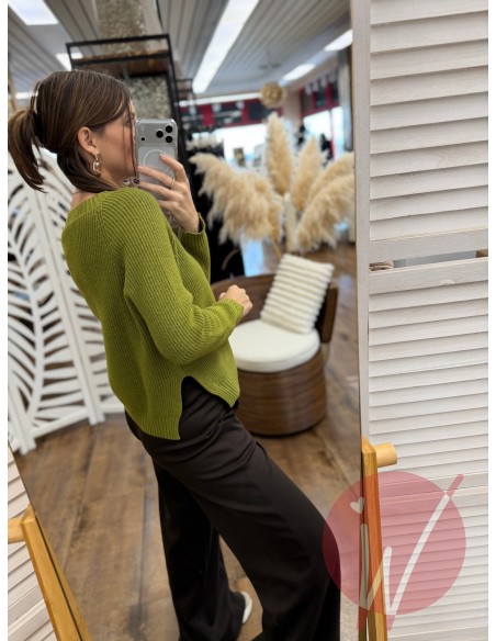 Maglia Spacchi Alma Verde Oliva