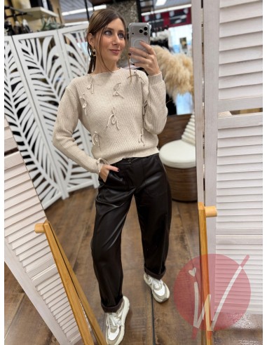 Maglia Fiocchi Coco Beige Melange