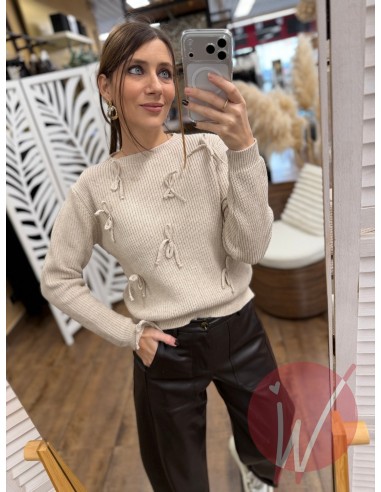 Maglia Fiocchi Coco Beige Melange