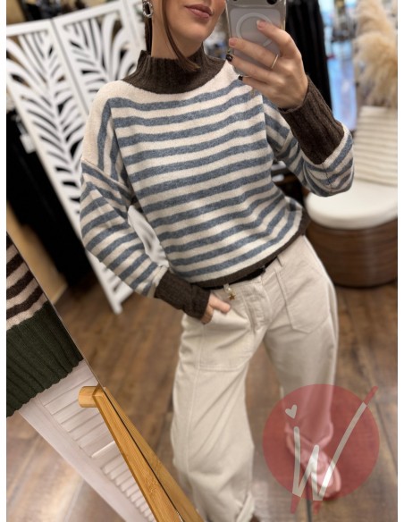 Lupetto Righe Madison Grigio