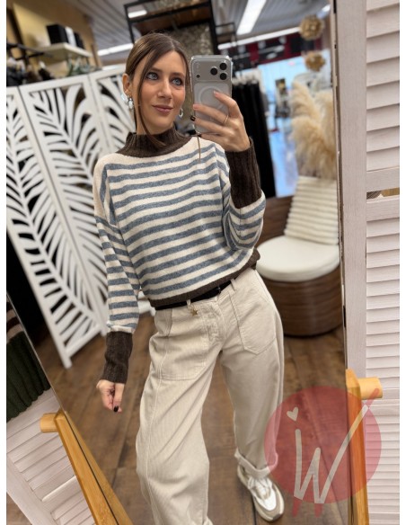 Lupetto Righe Madison Grigio