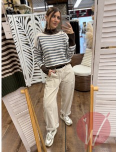 Pantalone Boston Velluto Panna