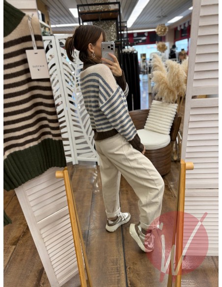 Pantalone Boston Velluto Panna