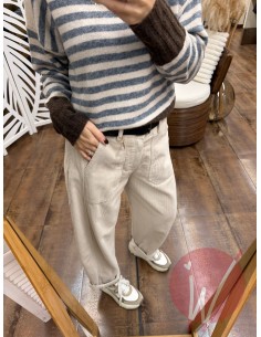 Pantalone Boston Velluto Panna 2