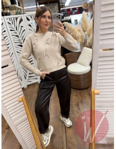 Pantalone Ecopelle Boston Moro 2