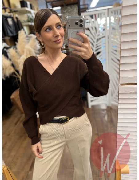 Maglia Incrocio Nora Caffè