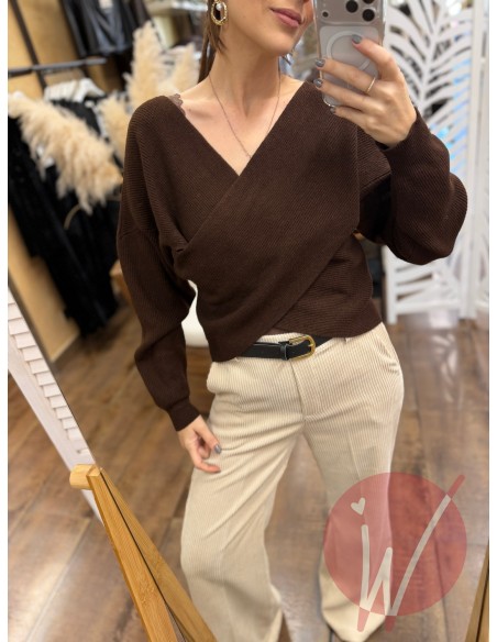 Maglia Incrocio Nora Caffè