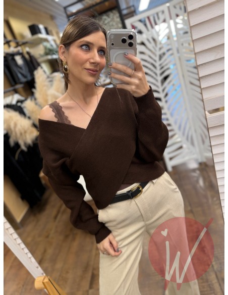 Maglia Incrocio Nora Caffè