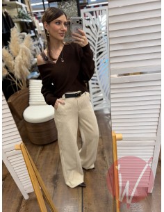 Pantalone Palazzo Toledo Burro 2