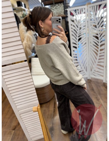 Maglia Incrocio Nora Beige Melange