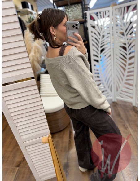 Maglia Incrocio Nora Beige Melange