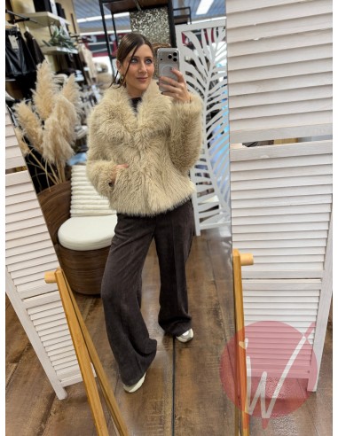 Ecopelliccia Corta Bruges Beige