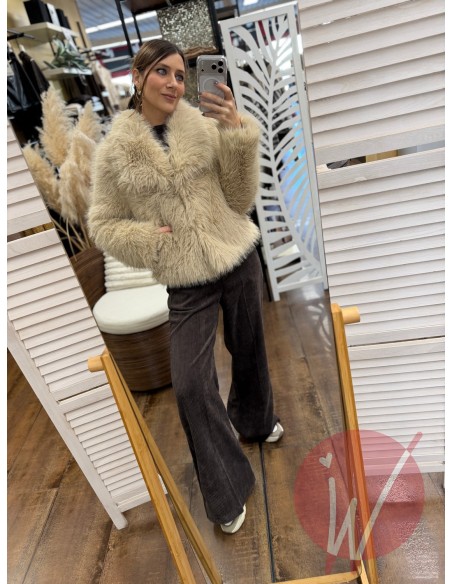 Ecopelliccia Corta Bruges Beige