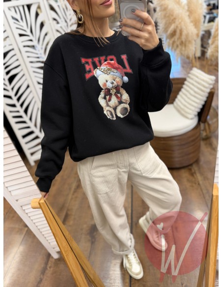 Felpa Teddy Love Nero