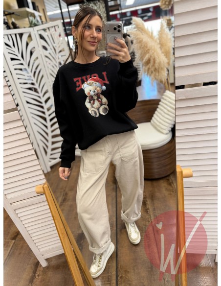 Felpa Teddy Love Nero