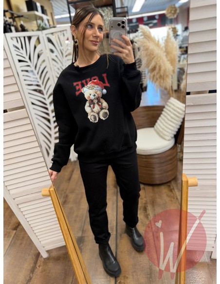 Felpa Teddy Love Nero