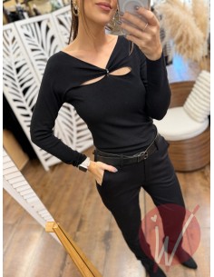 Maglia CutOut Amber Nero 2