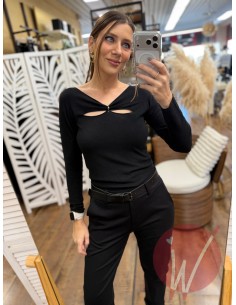 Maglia CutOut Amber Nero