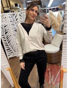 Cardigan Crop Chantal Crema