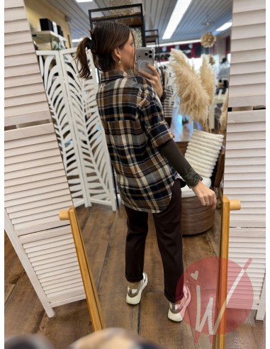 Camicia Check Blu/Cammello