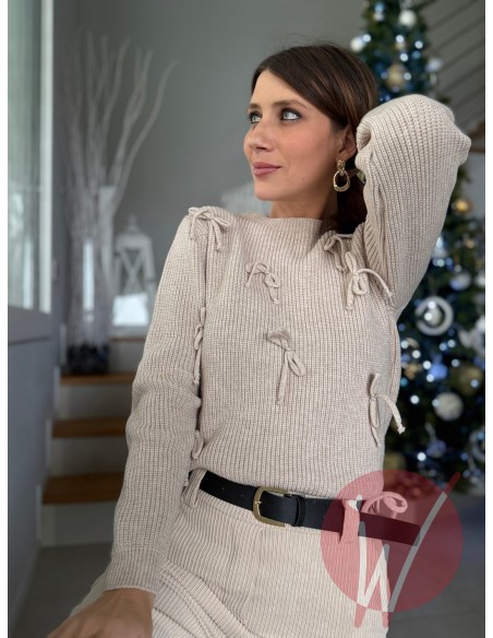 Maglia Fiocchi Coco Beige Melange