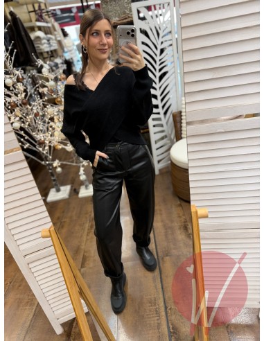 Pantalone Ecopelle Boston Nero