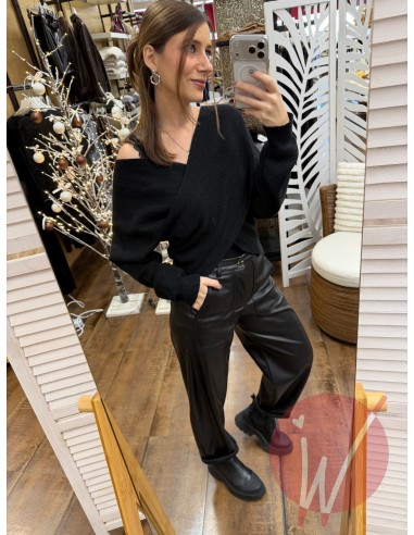 Pantalone Ecopelle Boston Nero