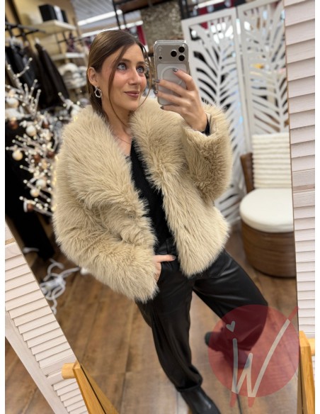 Ecopelliccia Corta Bruges Beige