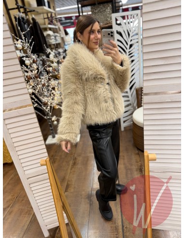 Ecopelliccia Corta Bruges Beige