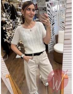 Pull Treccia Anne Panna