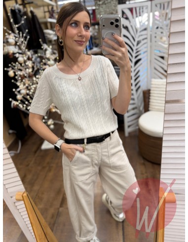 Pull Treccia Anne Panna