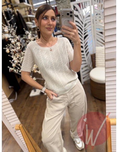 Pull Treccia Anne Panna