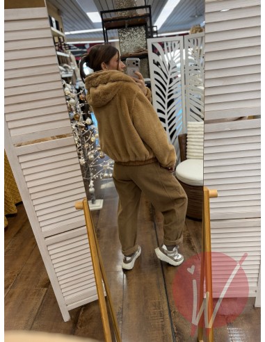 Ecopelliccia Corta Aura Cammello -...